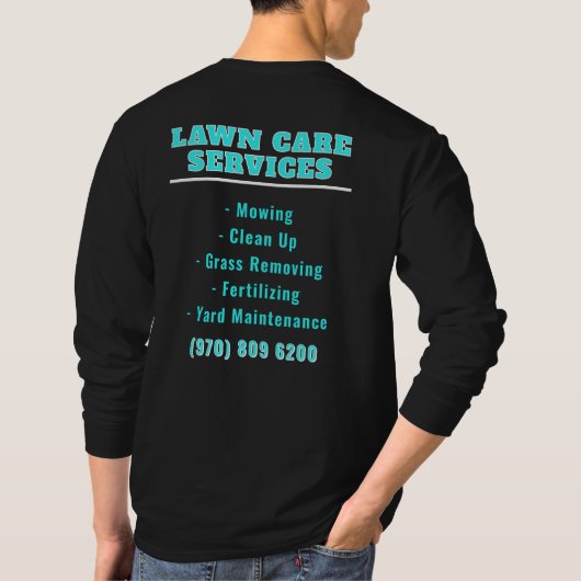 Gazononderhoud Landscaping Maaigras T-shirt (Achterkant)
