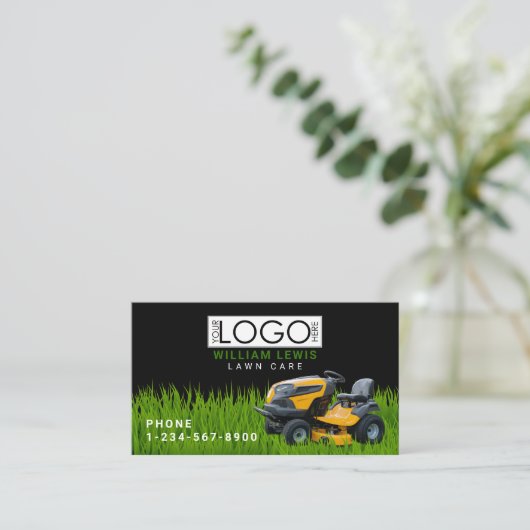 Gazononderhoud Landschap Grass Mowing Business Log Visitekaartje (Staand voorkant)