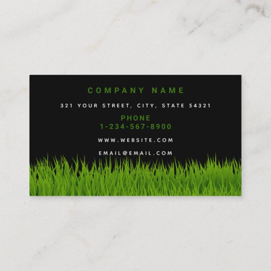 Gazononderhoud Landschap Grass Mowing Business Log Visitekaartje (Achterkant)