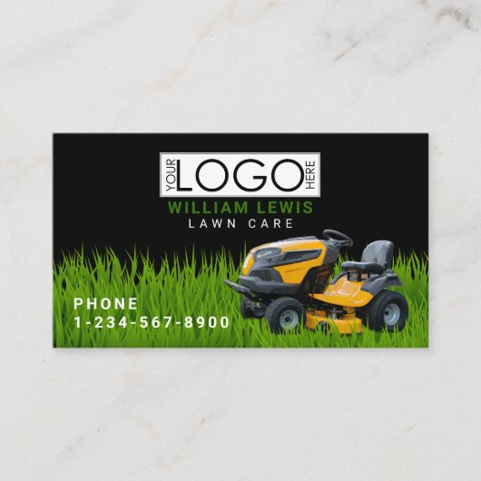 Gazononderhoud Landschap Grass Mowing Business Log Visitekaartje (Voorkant)