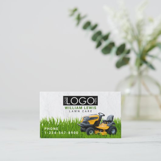 Gazononderhoud Landschap Grass Mowing Business Log Visitekaartje (Staand voorkant)