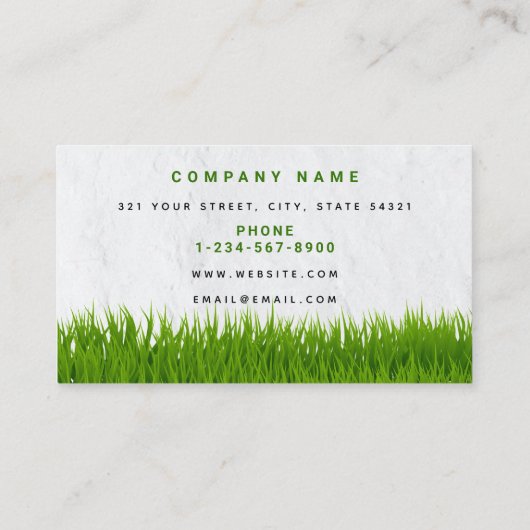 Gazononderhoud Landschap Grass Mowing Business Log Visitekaartje (Achterkant)