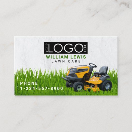 Gazononderhoud Landschap Grass Mowing Business Log Visitekaartje (Voorkant)