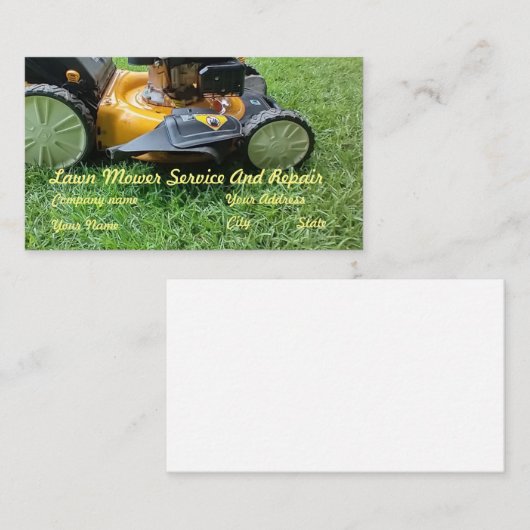 Gazononderhoud service grasmaaier reparatie visitekaartje (Voorkant / Achterkant)