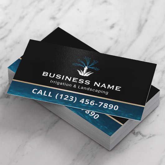 Gazononderhoud Sprinkler Logo Irrigatie & Landscap Visitekaartje