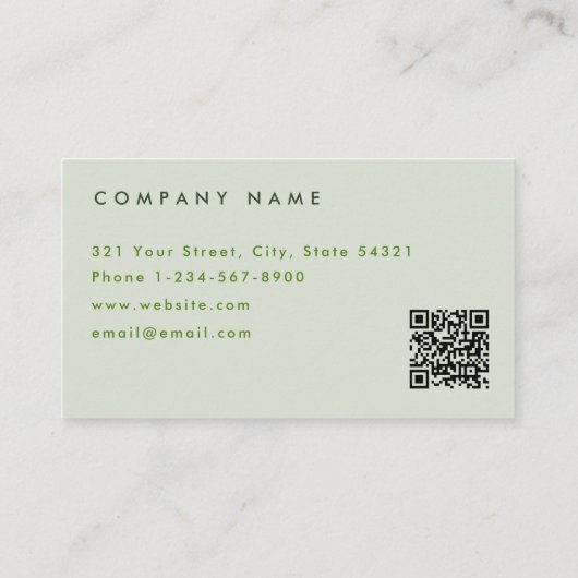 Gazonverzorging Eenvoudig landschap maaien QR-code Visitekaartje (Achterkant)