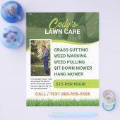 Gazonverzorging en gras snijden onderhoud flyer (Enkel)