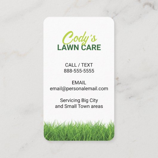 Gazonverzorging en grassnijden Landschap Onderhoud Visitekaartje (Achterkant)