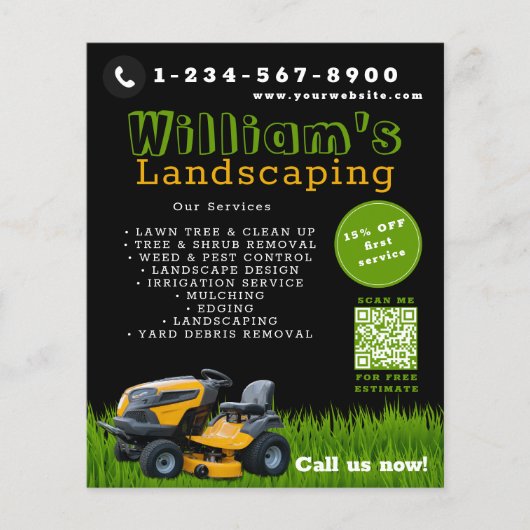 Gazonverzorging Landscaping Gardening Services Zwa Flyer (Voorkant)