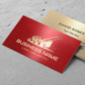 Gazonverzorging & Landscaping Gold Mower Logo Red Visitekaartje