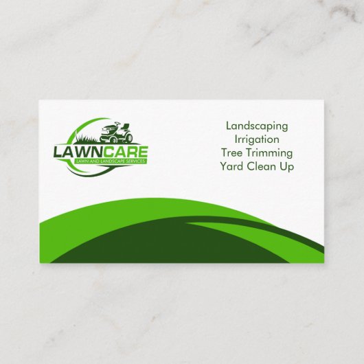 Gazonverzorging & Landscaping Grass Mowing Service Visitekaartje (Achterkant)