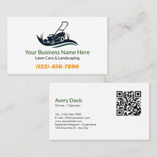 Gazonverzorging Landscaping Logo QR Code Tuindiens Visitekaartje