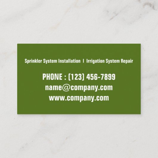Gazonverzorging Landscaping Sprinkler Reparatie Ir Visitekaartje (Achterkant)