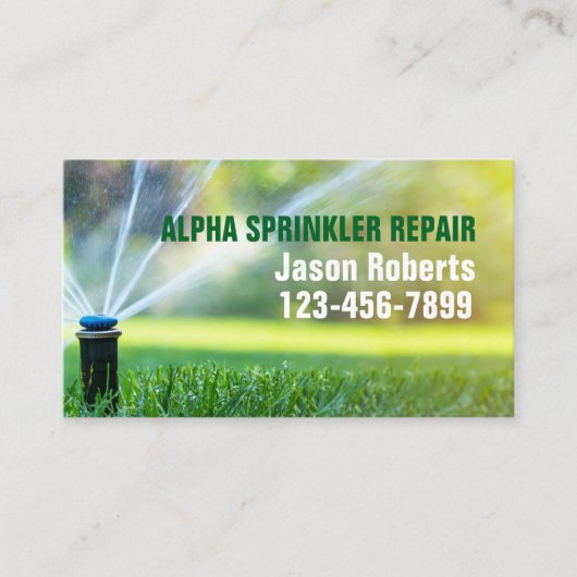 Gazonverzorging Landscaping Sprinkler Reparatie Ir Visitekaartje (Voorkant)