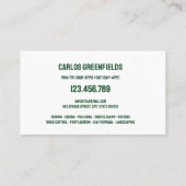 Gazonverzorging Landscaping tuin Man met maaier Visitekaartje (Achterkant)