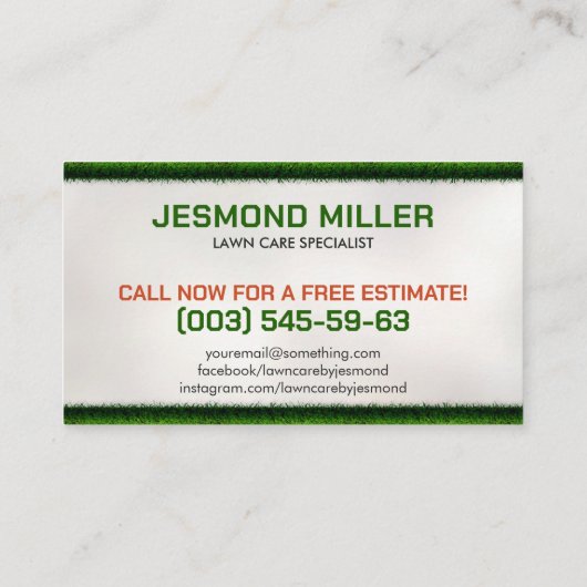 Gazonverzorging - Landscaping Visitekaartje (Achterkant)