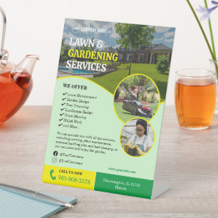 Gazonverzorging Tuinieren Diensten Pedestal Sign Reclamebord Met Voetstuk