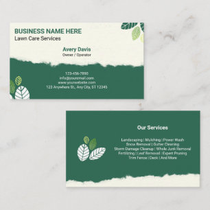 Gazonverzorging Tuinieren Services Landscaping Mow Visitekaartje