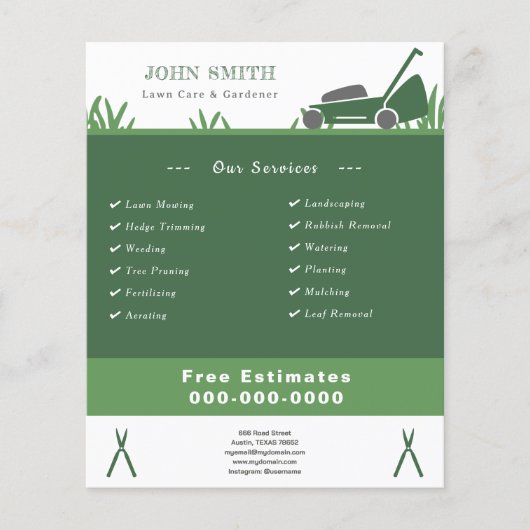 Gazonverzorging & Tuinman Flyer (Voorkant)