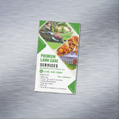 gazonverzorging voor maaien magnetisch visitekaartje (Voorbeeld)