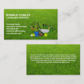 gazonverzorgingsdienst Logo | landschapstools Visitekaartje (Voorkant / Achterkant)