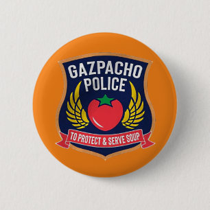 Gazpacho Politie Ronde Button 5,7 Cm