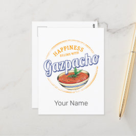 Gazpacho Soup Retro Cook  Gourmet Spanje Briefkaart