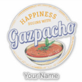 Gazpacho Soup Retro Cook  Gourmet Spanje Sticker (Voorkant)