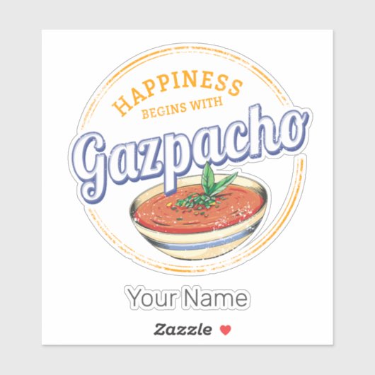 Gazpacho Soup Retro Cook  Gourmet Spanje Sticker (Vel)