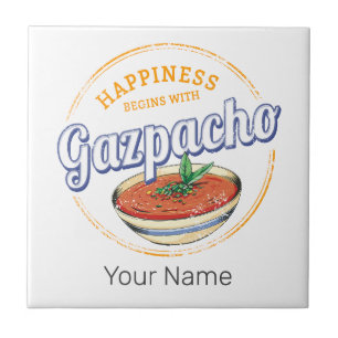 Gazpacho Soup Retro Cook Gourmet Spanje Tegeltje