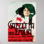 GAZZETTA DELL EMILIA Bologna van Marcelo Dudovitsj Poster (Voorkant)