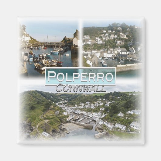 GB0157 Europa, Engeland, Cornwall, Polperro, Koelk Magneet (Voorkant)