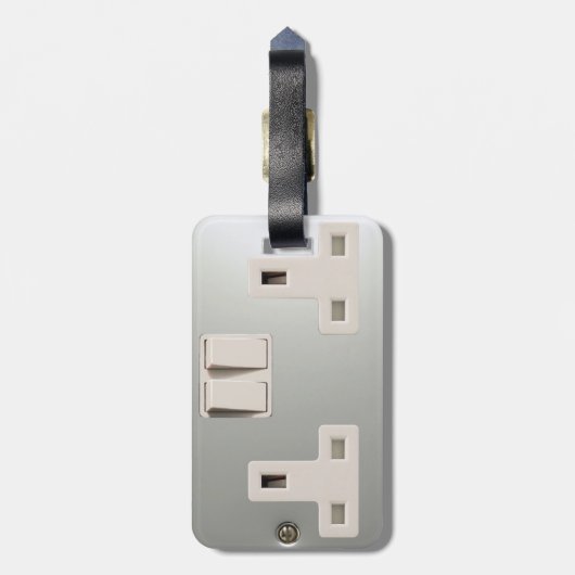 GB AC BS 1363 Plug Socket [Britse standaard] Bagagelabel (Achterkant verticaal)