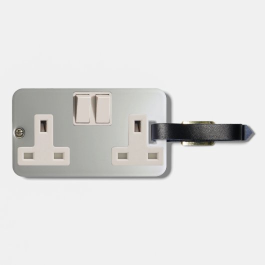 GB AC BS 1363 Plug Socket [Britse standaard] Bagagelabel (Achterkant horizontaal)