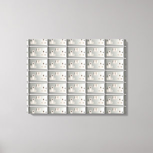 GB AC BS 1363 Plug Socket [Britse standaard] Canvas Afdruk