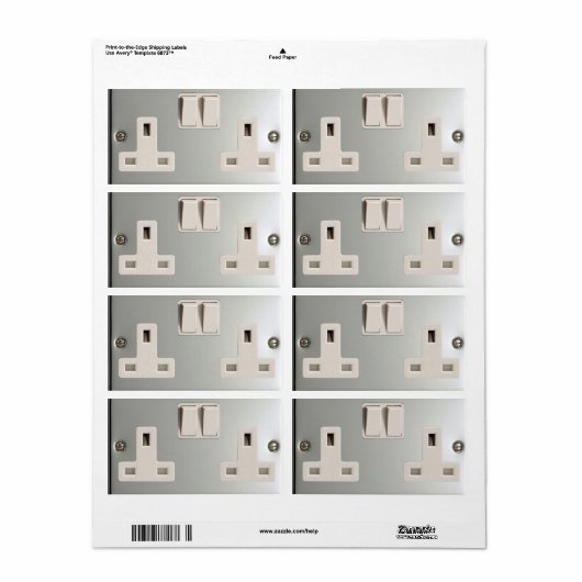 GB AC BS 1363 Plug Socket [Britse standaard] Etiket (Full Sheet)