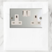 GB AC BS 1363 Plug Socket [Britse standaard] Rechthoekige Sticker (Tas)