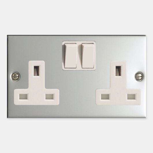 GB AC BS 1363 Plug Socket [Britse standaard] Rechthoekige Sticker (Voorkant)