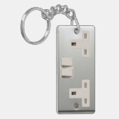 GB AC BS 1363 Plug Socket (Britse standaard) Sleutelhanger (Voorkant Links)