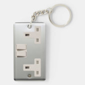 GB AC BS 1363 Plug Socket (Britse standaard) Sleutelhanger (achterkant)