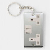GB AC BS 1363 Plug Socket (Britse standaard) Sleutelhanger (Voorkant)