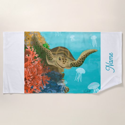 GB Beach Towel Sea Turtle Strandlaken (Voorkant)