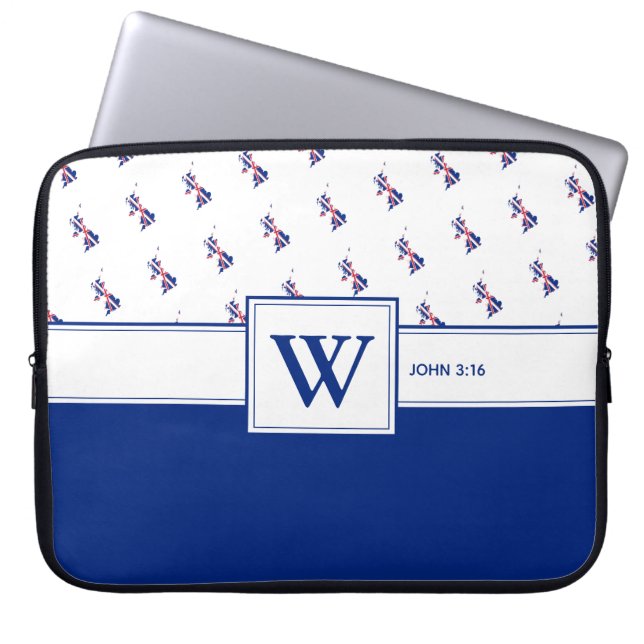 GB Christelijke GROTE BRITAIN - bijbelmonogramlapt Laptop Sleeve (Voorkant)