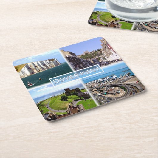 GB Dover Kent - Dover Castle - White Cliff - Castl Kartonnen Onderzetters (Schuin)