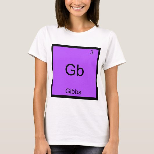 Gb - Gibbs Funny Chemistry Element Symbol T-Shirt (Voorkant)