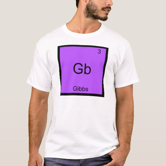 Gb - Gibbs Grappig Chemie Elementsymbool T-Shirt (Voorkant)