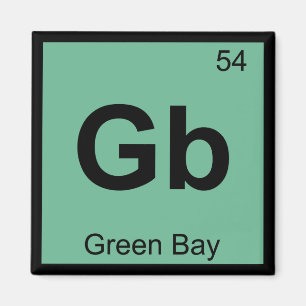 Gb - Green Bay Wisconsin Chemistry Periodic Table Magneet