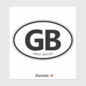 GB landcode ovale vinyl sticker voor auto (Vel)
