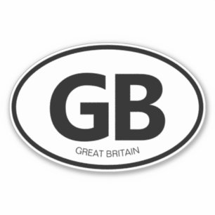 GB landcode ovale vinyl sticker voor auto