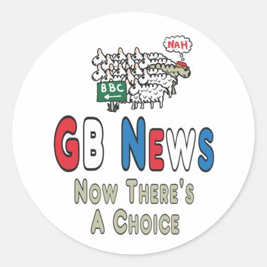 GB Nieuws Ronde Sticker (Voorkant)